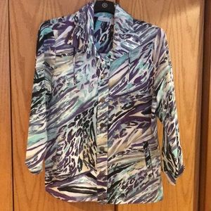 Chico’s Multi Color Knit Jacket Size 8